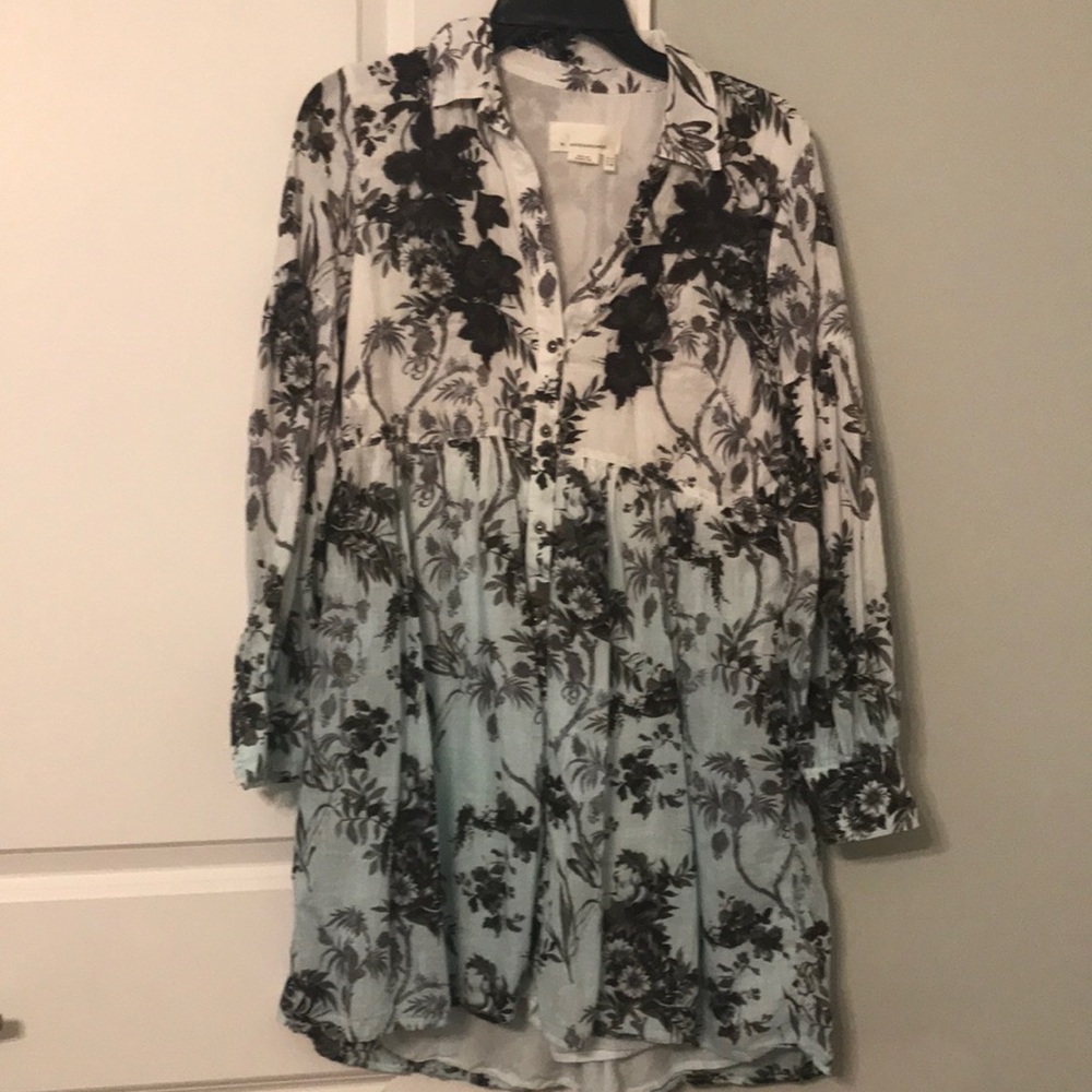 Anthropolgie Lavinia Embroidered Shirtdress